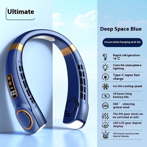 Bladeless Neck Fan Silent Outdoor Portable USB Rechargeable Walkman Fan🆒