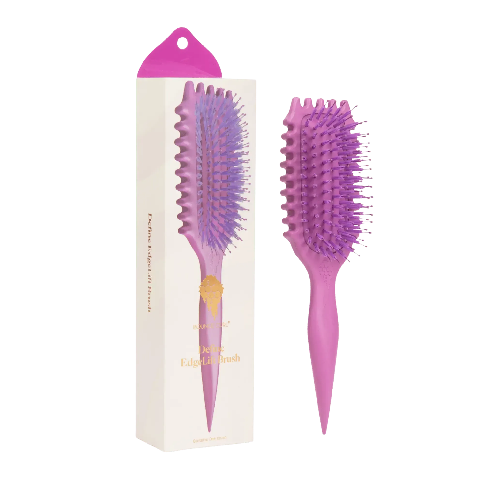 Define EdgeLift Curl Brush by Bounce Curl For Definition, Defined Curls, Frizz Reduction, Smooth Hair Style
