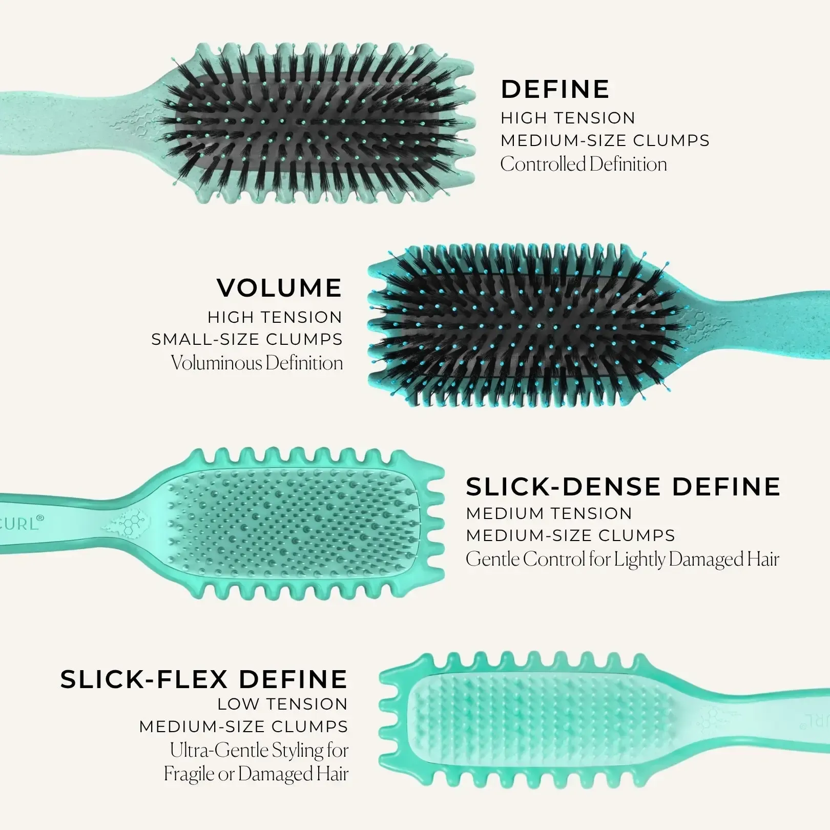 Define EdgeLift Curl Brush by Bounce Curl For Definition, Defined Curls, Frizz Reduction, Smooth Hair Style