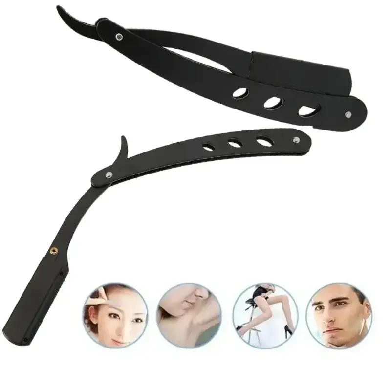 Stainless Steel Men's Premium Straight Razor Set, Perfect for Beard Care and Accessories, High-Quality Straight Edge Razor for Comfortable Shaving Experience, Stainless Steel Shaver, All Metal Shaver, Razors Set, Shaving Tool