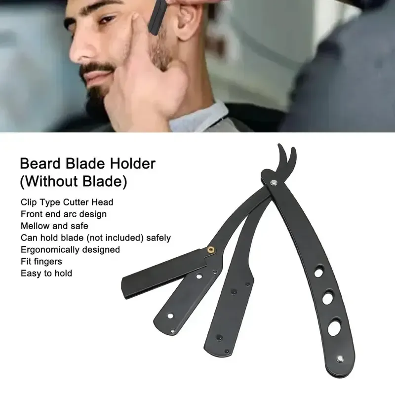 Stainless Steel Men's Premium Straight Razor Set, Perfect for Beard Care and Accessories, High-Quality Straight Edge Razor for Comfortable Shaving Experience, Stainless Steel Shaver, All Metal Shaver, Razors Set, Shaving Tool