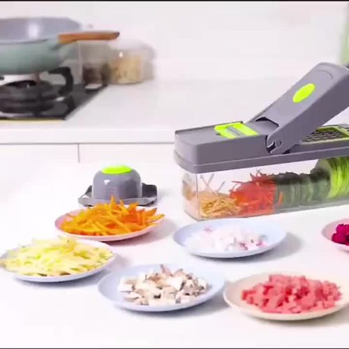 14 in 1 Multifunctional Vegetable Chopper, Durable Vegetable Slicer, Garlic Chopper, Onion Potato Grater, Vegetable Cutting Machine, Kitchen Accessories, Kitchen Gadget