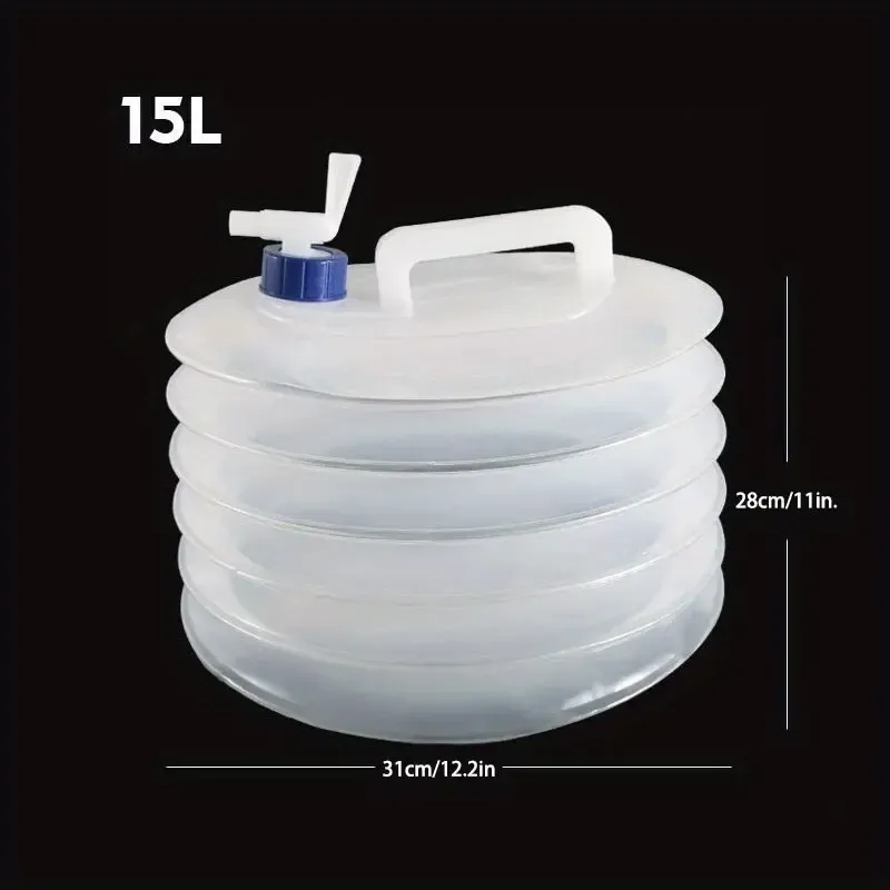 Food Grade Portable Collapsible Bucket with Adjustable Function10or15L Emergency Water Storage Tank for Camping, Hiking, Backpacking, Fishing
