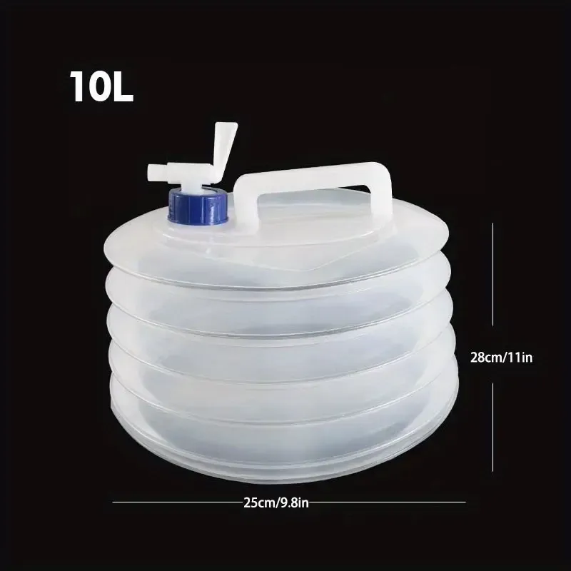 Food Grade Portable Collapsible Bucket with Adjustable Function10or15L Emergency Water Storage Tank for Camping, Hiking, Backpacking, Fishing