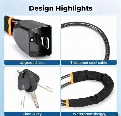 Steering Wheel Lock with 3 Keys - Universal Anti-Theft Vehicle Accessories, Car Interior Accessories, Durable Construction, Quick Installation, Vjc Cable Compatibility for Cars, Trucks, SUVs