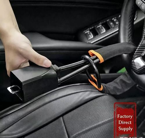 Steering Wheel Lock with 3 Keys - Universal Anti-Theft Vehicle Accessories, Car Interior Accessories, Durable Construction, Quick Installation, Vjc Cable Compatibility for Cars, Trucks, SUVs