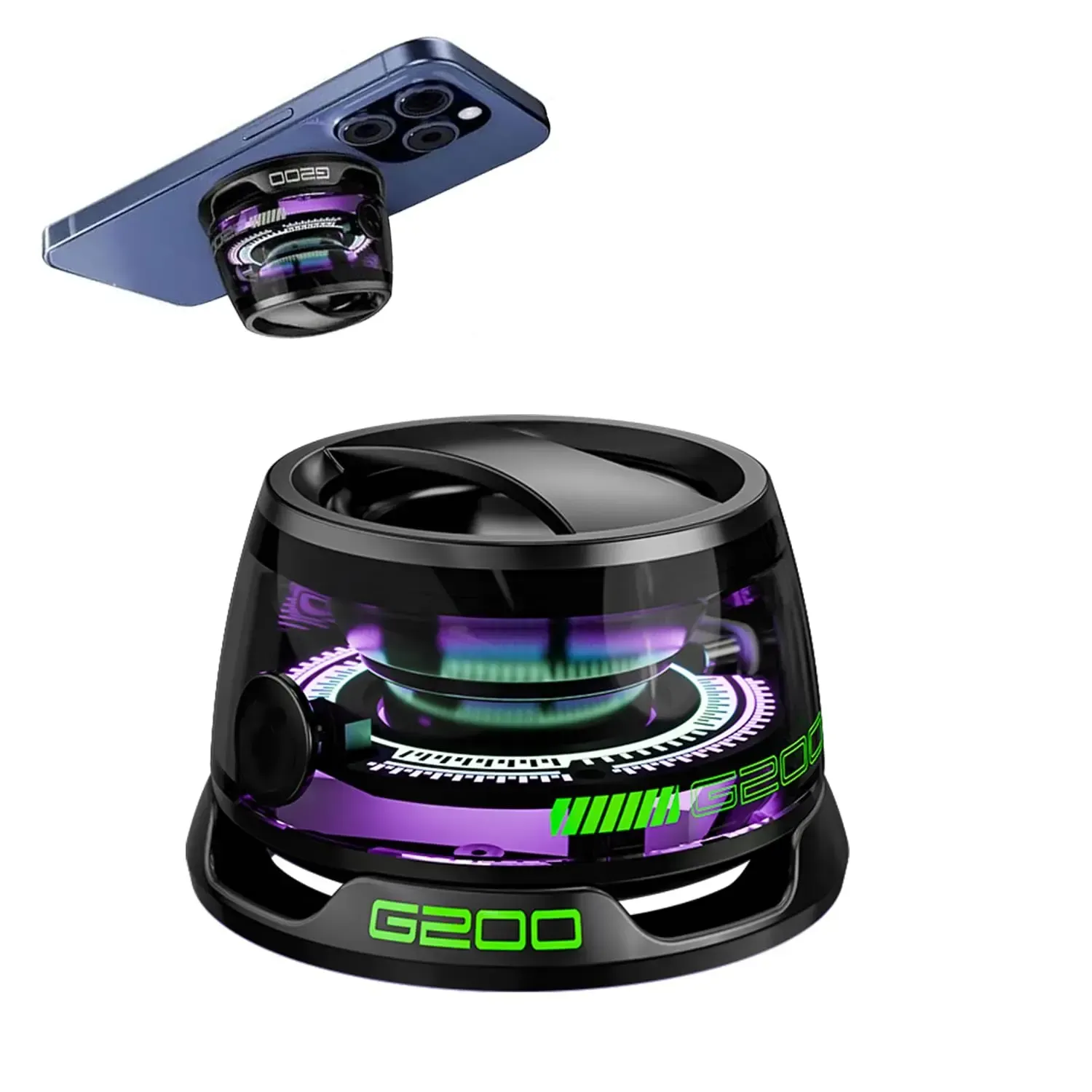 G200 Magnetic Bluetooth Speaker with RGB Light, 40mm Drivers, Bluetooth 5.3,Portable for Travel & C amping Adjustable Sound Volume