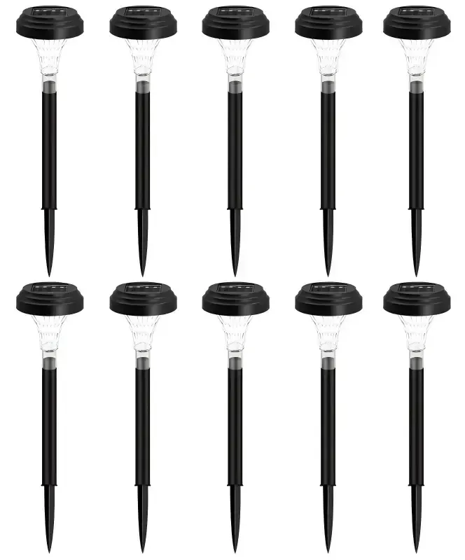 10 Pcs Multicolor Solar Pathway Lights, Color Changing, IP67 Waterproof, Auto Work, Sunflower Pattern,