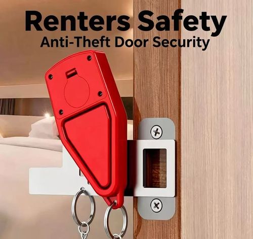 2-in-1 Portable Door Lock & Alarm for Home Travel Security Privacy Prevents Unwanted Entry 90 dB Alarm No Tools Required
