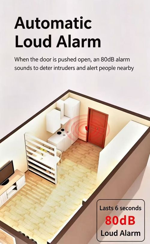 2-in-1 Portable Door Lock & Alarm for Home Travel Security Privacy Prevents Unwanted Entry 90 dB Alarm No Tools Required