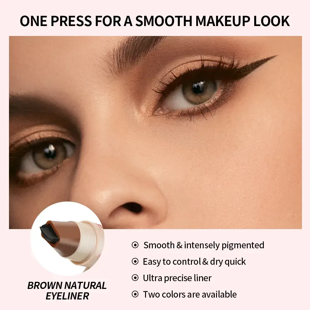 2Pack Rotating Winged Eyeliner Transfer Tool Dual-Head Design for Precise Cat Eye & Winged Liner, Waterproof Smudge-Proof Formula