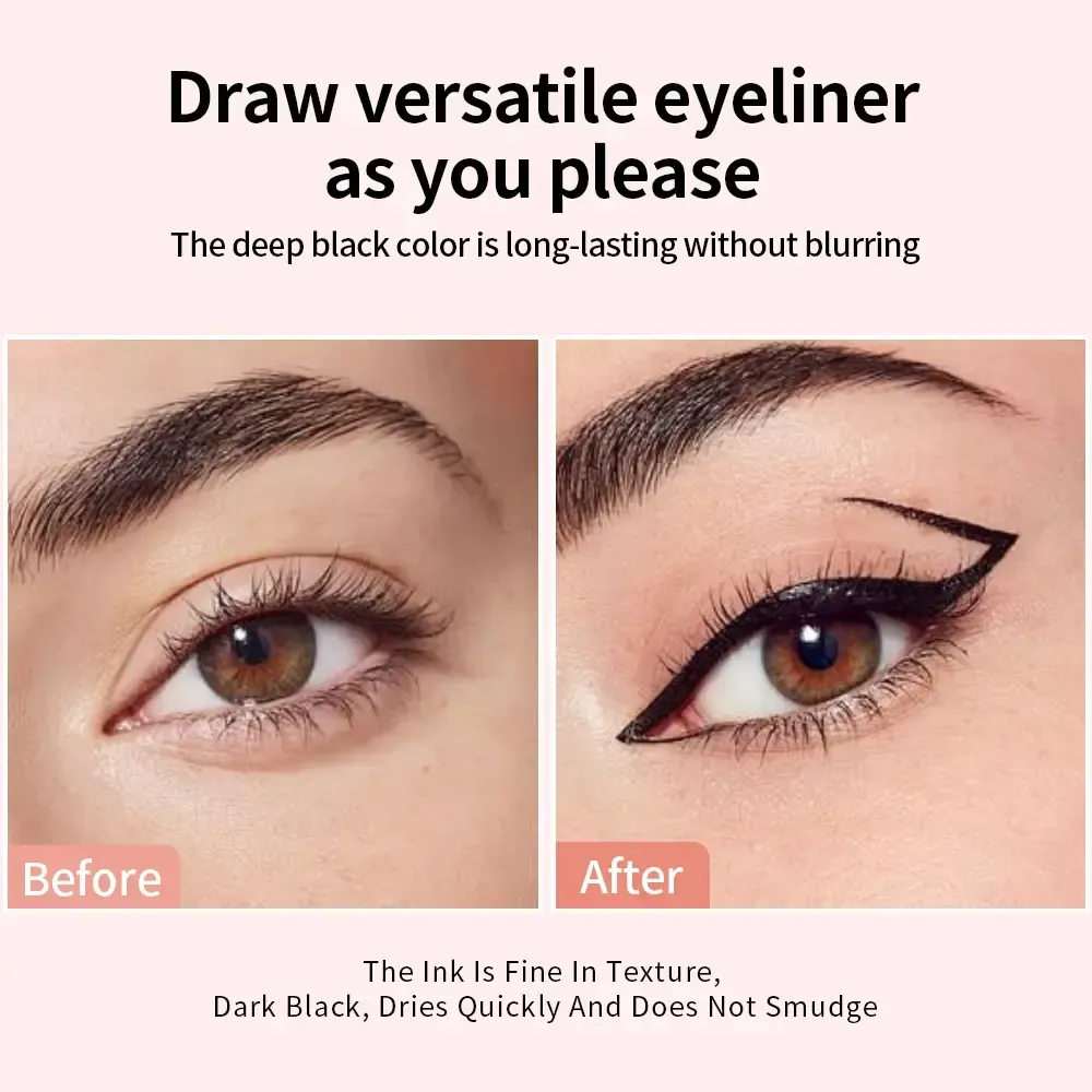 2Pack Rotating Winged Eyeliner Transfer Tool Dual-Head Design for Precise Cat Eye & Winged Liner, Waterproof Smudge-Proof Formula
