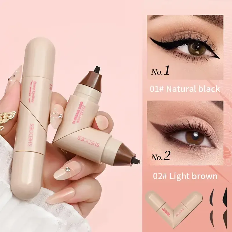 2Pack Rotating Winged Eyeliner Transfer Tool Dual-Head Design for Precise Cat Eye & Winged Liner, Waterproof Smudge-Proof Formula