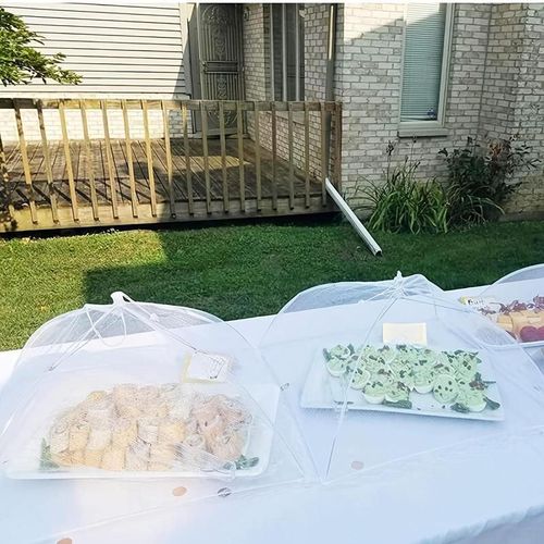 Foldable Food CoverMesh Food CoverPortable Food Shelter Picnic Supplies Ideal for Outdoor Picnics, Bbqs & Parties ContainersHousehold Itemsfor SaladWhiteKitchenUtensilsLightweight Fruit Hygiene Barbecue