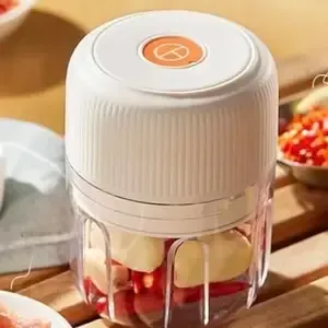 Electric Garlic Chopper4 Sharp BladesPortable Veggie Chopper300ML Garlic Grinder Masher Onion Chopper, Blender to Vegetable, Cordless Food Processor for Ginger, Chili, Fruit, Meat, Spices, Beans, etc
