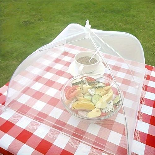 Foldable Food CoverMesh Food CoverPortable Food Shelter Picnic Supplies Ideal for Outdoor Picnics, Bbqs & Parties ContainersHousehold Itemsfor SaladWhiteKitchenUtensilsLightweight Fruit Hygiene Barbecue