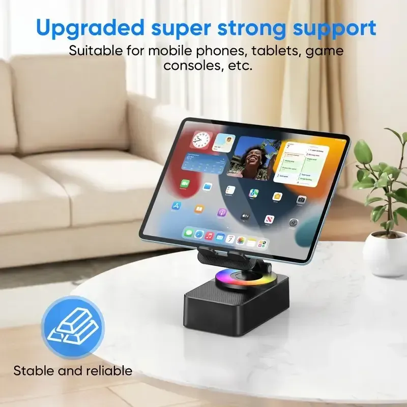5 in 1 Wireless Audio Bluetooth Speaker Portable & Foldable Stand Emergency Power,5.3FM HD Bassup Answer Calls, for iPhone Android