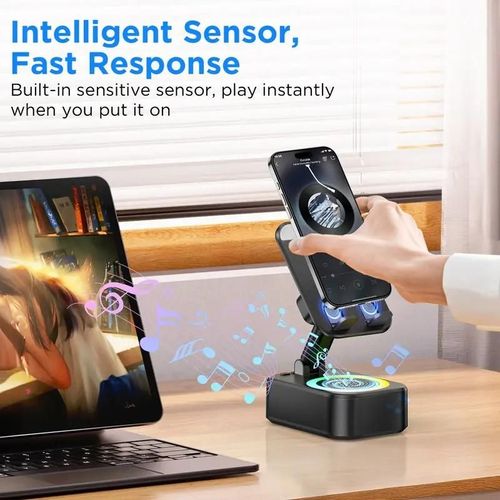 5 in 1 Wireless Audio Bluetooth Speaker Portable & Foldable Stand Emergency Power,5.3FM HD Bassup Answer Calls, for iPhone Android