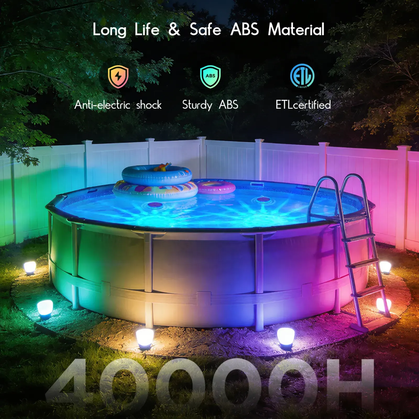 2pack Solar Floating Pool Lights, RGB Pool Lights with Remote Control, IP68 Waterproof for Above-Ground Pools, Pool Parties, Inground Pools & Hot Tubs