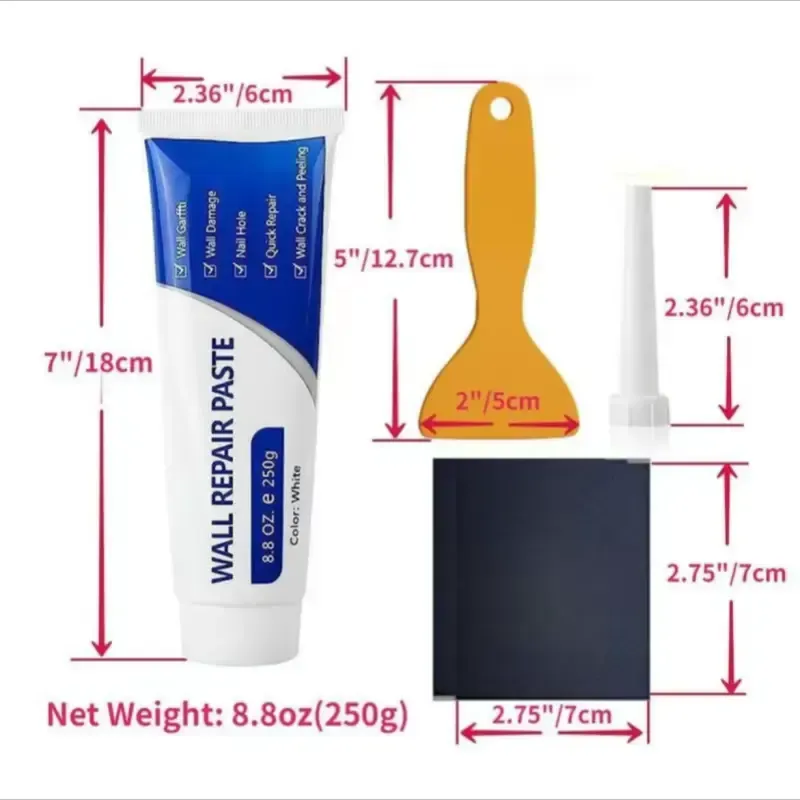 3 Pack White Wall Repair Paste, DIY Quick Fix Wall Mending Cream