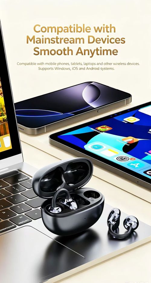 Clip-on Open Ear Bluetooth Earphones, ACS Air Conduction Stereo, ENC Call Noise Reduction Wireless Earbuds