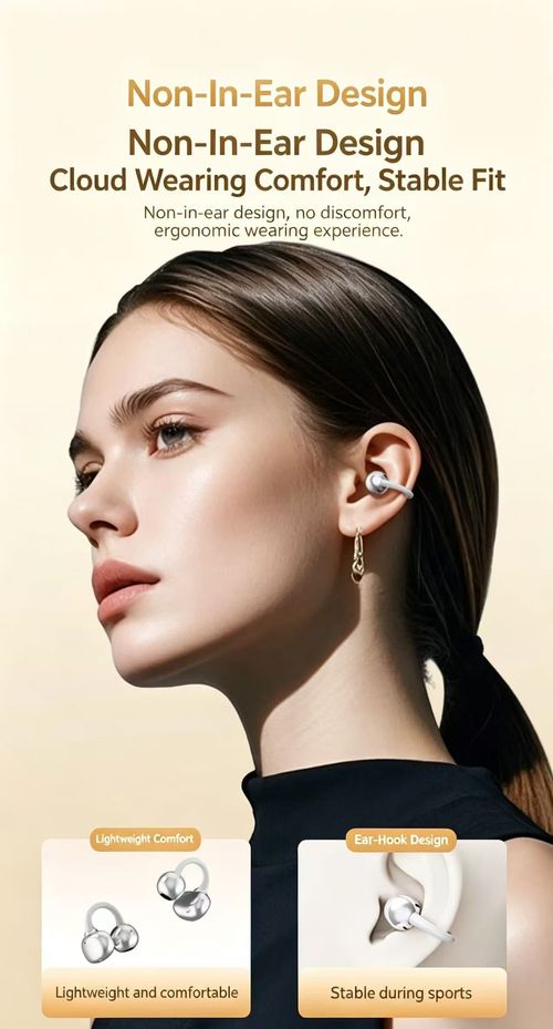 Clip-on Open Ear Bluetooth Earphones, ACS Air Conduction Stereo, ENC Call Noise Reduction Wireless Earbuds