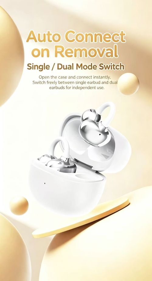 Clip-on Open Ear Bluetooth Earphones, ACS Air Conduction Stereo, ENC Call Noise Reduction Wireless Earbuds