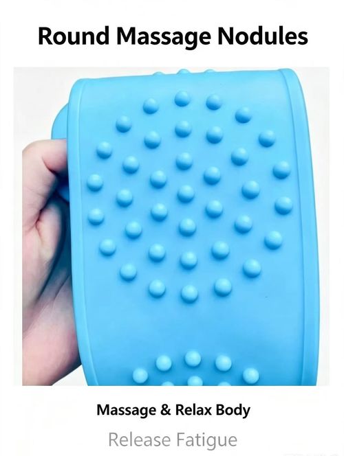 Double Sided Silicone Back Scrubber Strap, Exfoliating Massage Bath Brush For Shower