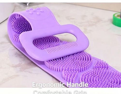 Double Sided Silicone Back Scrubber Strap, Exfoliating Massage Bath Brush For Shower