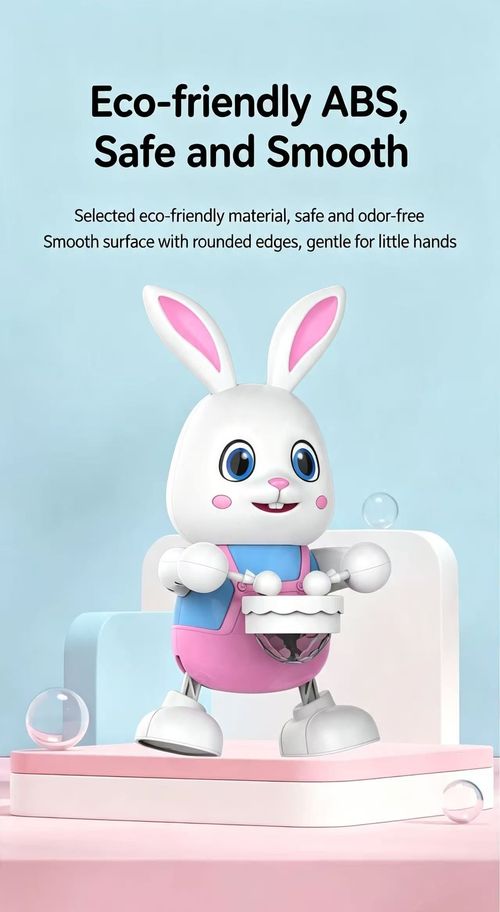 Cute Dancing Drumming Rabbit Toy! 20 Kids Songs, Colorful Lights, Swing & Dance. Lights can be turned off, eye-friendly for babies!