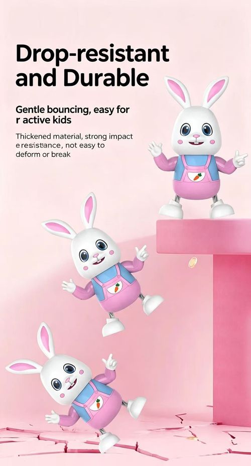 Cute Dancing Drumming Rabbit Toy! 20 Kids Songs, Colorful Lights, Swing & Dance. Lights can be turned off, eye-friendly for babies!