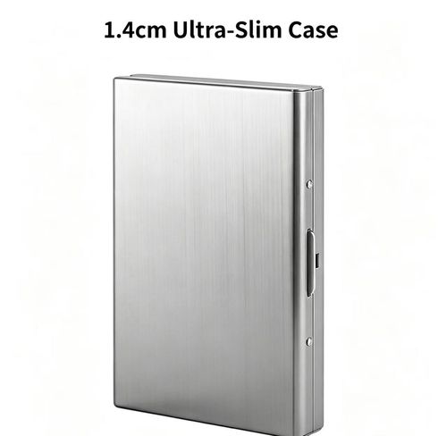 10 Slots RFID Blocking Metal Card Holder, Ultra‑Slim Stainless Steel Anti‑Scan Wallet for Credit ID Cards