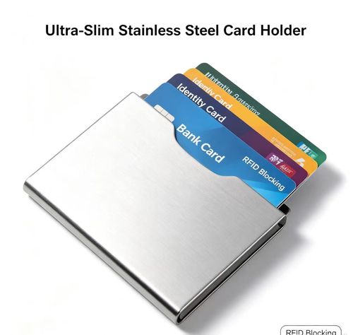 10 Slots RFID Blocking Metal Card Holder, Ultra‑Slim Stainless Steel Anti‑Scan Wallet for Credit ID Cards