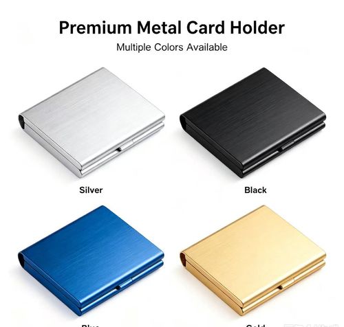 10 Slots RFID Blocking Metal Card Holder, Ultra‑Slim Stainless Steel Anti‑Scan Wallet for Credit ID Cards