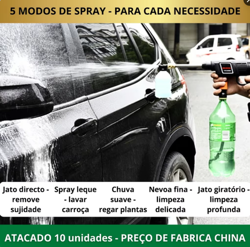 Limpadora Portátil Sem Fio | Para Carros, Pátio e Jardim | Bateria de Lítio