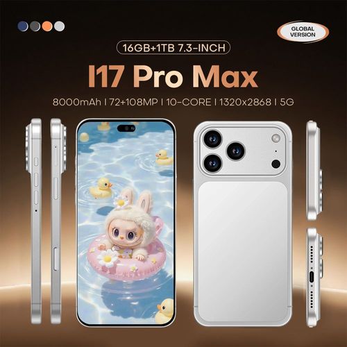 2026 New Arrival Original I17 Pro Max 5G Smartphone 16+1TB Android 15 120Hz 7.3 Display 108MP Rear Camera Deca Core 5G Phone