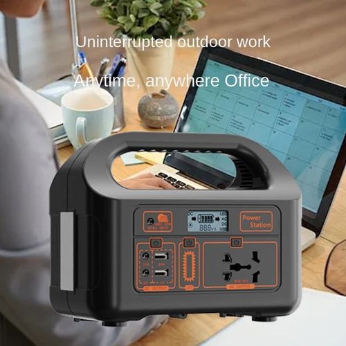 Portable 150W Power Station with Lithium-Ion Battery and Solar Panel, 220V Plug for Outdoor Wireless Charging