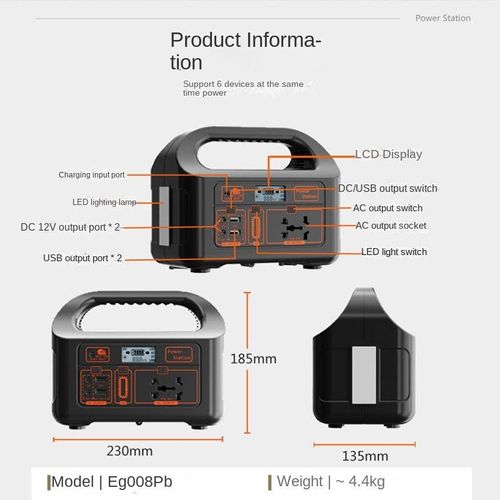 Portable 150W Power Station with Lithium-Ion Battery and Solar Panel, 220V Plug for Outdoor Wireless Charging