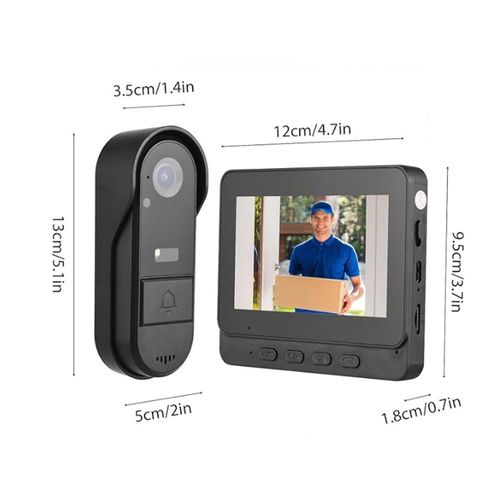 X8 Waterproof Video Doorbell with Indoor Screen, Pairing-Free Home Surveillance, Video Intercom, HD Night Vision, Snapshot Capture