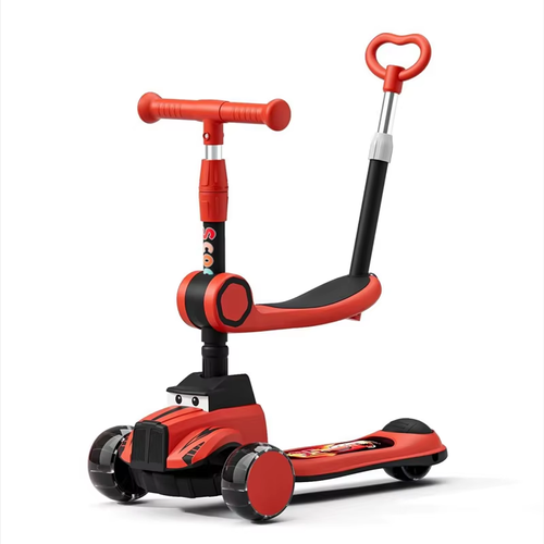 Hot-selling Kids Kick Scooter with Folding Handle, Music Lights, Outdoor Play Seat, and Three PU Wheels for Infants and Children