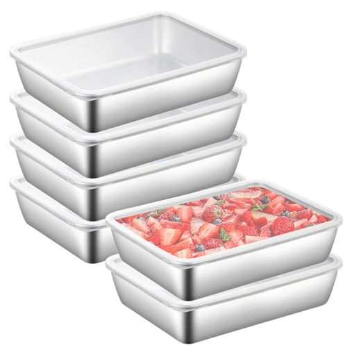 Personalized Stainless Steel Tray Refrigerator Storage Box Grilled Fish Salad Basin Fresh-keeping Box