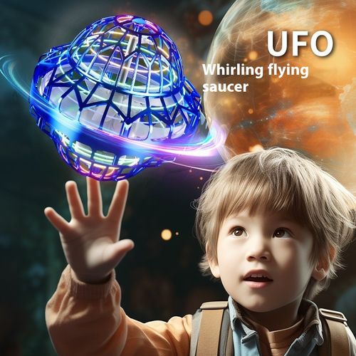 New Spinning UFO Hovering Gyro Magic Flying Ball Magnetic-Sensitive Spinning Flying Saucer Finger-Tip Glowing Toy