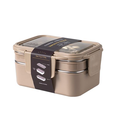 Large capacity stainless steel sealed lid crisper Portable insulated lunch box for office workers and students