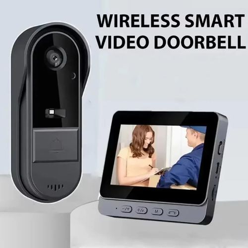 X8 Waterproof Video Doorbell with Indoor Screen, Pairing-Free Home Surveillance, Video Intercom, HD Night Vision, Snapshot Capture