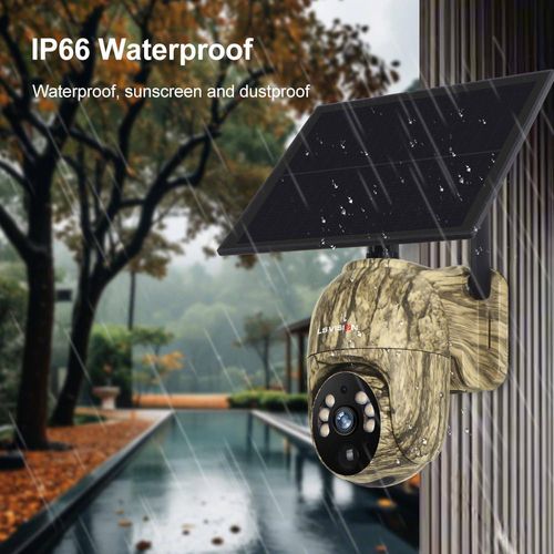 Solar-Powered Full-Color Night Vision Closed-Circuit Television Camera with Camouflage Design, Two-Way Voice, Wireless Monitoring, Waterproof and Dustproof