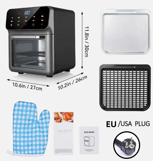 20L High-Quality Multifunctional Commercial Smart Home Toaster and Air Fryer with Oven Gloves
