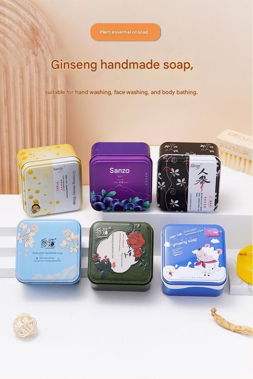 Chinese ginseng-infused ginseng essential oil soap deeply cleanses, balances oil, and eliminates mites and acne.