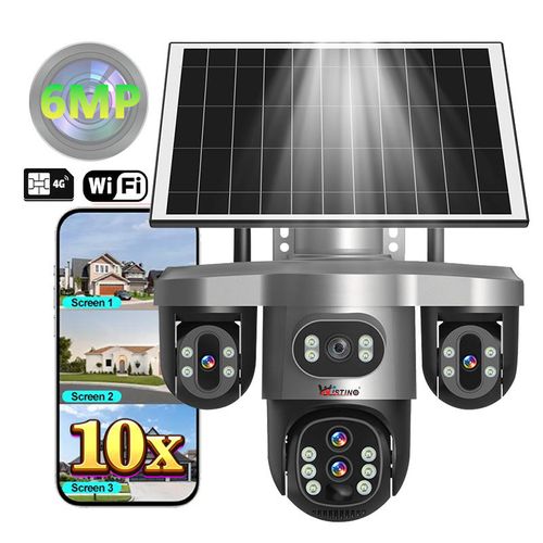 Solar-Powered Surveillance Camera, Free Data Usage, Outdoor Monitor, No Power, No Network, 360° HD, Night Vision