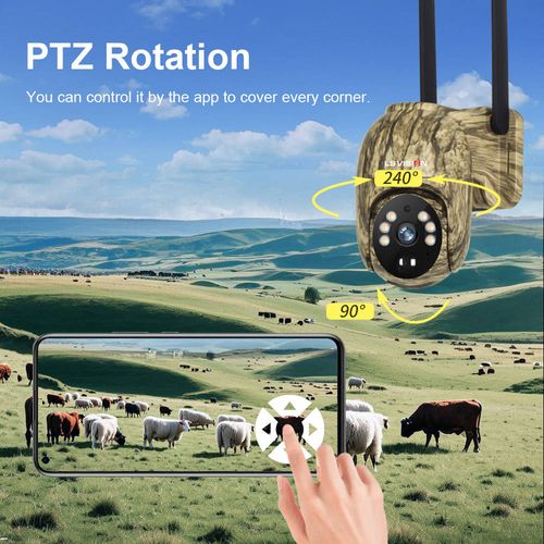 Solar-Powered Full-Color Night Vision Closed-Circuit Television Camera with Camouflage Design, Two-Way Voice, Wireless Monitoring, Waterproof and Dustproof