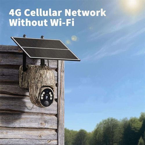 Solar-Powered Full-Color Night Vision Closed-Circuit Television Camera with Camouflage Design, Two-Way Voice, Wireless Monitoring, Waterproof and Dustproof